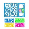 thumbnail image 2 of 7 plantillas de dibujos geométricos, regla geométrica transparente, regla de medición, plantillas ligeras y coloridas para medir pintura, y niña perfecl Regla de dibujo, 2 of 8