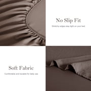 Jessy Home Bed Sheets Set 4 Piece Queen/Full Sheet Set Brown Gray Cotton Blend Fitted Sheet, Flat Sheet & 2 Pillowcases Bedding Set
