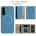 thumbnail image 4 of ELEHOLD Case for Samsung Galaxy A56 5G, 2-in-1 Magnetic Detachable Wallet Case, RFID Blocking PU Leather Flip Cover with Kickstand & Card Holder,Lightblue, 4 of 5