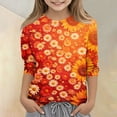 thumbnail image 5 of Abcomgle Girls Tshirts 6-7 Years Old Summer 3/4 Sleeve Toddler Girls T-Shirts Daisy Flower Sunflower Print Tshirts Toddler Casual Crewneck Cotton Toddler Tops Girls, 5 of 5
