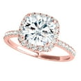 thumbnail image 2 of 1.75 Carat Halo Moissanite & Natural Diamond Engagement Ring In 14K Rose Gold In Ring Size 7, 2 of 6