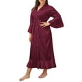 thumbnail image 2 of XXLvision Women's Plus Size Lace Satin Lingerie Kimono Nightgown Bath Robe Sleepwear Nightwear, 2 of 5