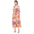 thumbnail image 5 of Gypsie Blu Women's Plus Size Kaftans Dress Printed Long Maxi Button Caftan Dresses, 5 of 7