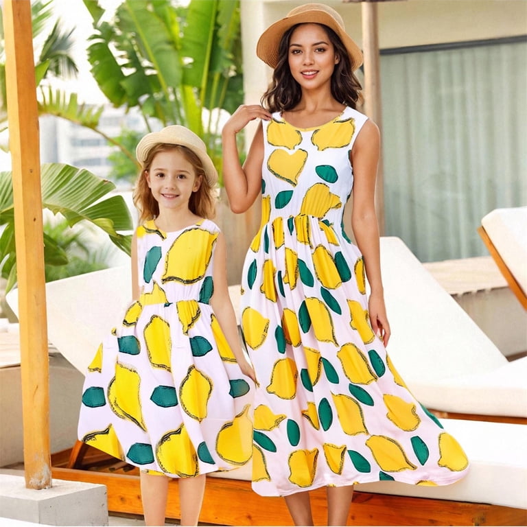 mommy and me beach dresses Matching Dress Outfits Floral Printed Ruffled Smocked Summer Casual Sundress (Baby Romper, 3 Months, Pink-Floral) at Amazon Women's Clothing store these dresses are ideal for warm Mommy & Me White Dresses