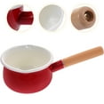 thumbnail image 3 of Lot de 1 Casserole à Lait Antiadhésive Émail Rouge pour Usage Domestique Restaurant, 3 of 5