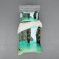 thumbnail image 2 of Ambesonne Tropical Bedding Set 4 Pcs, Beach Cruising Journey, Queen, Green Brown, 2 of 3