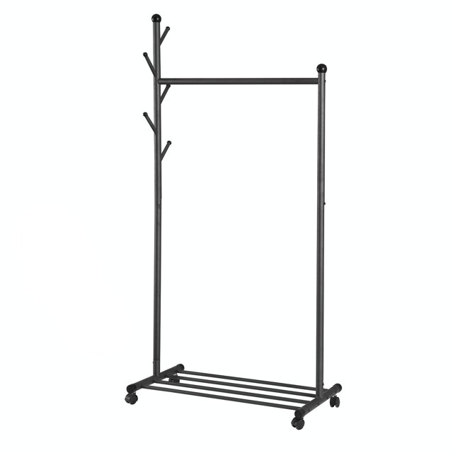 Amdohai HOME ORGANIZER Multifunctional Clothing Rack Steel Rod Hanging Clothes Rolling