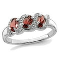 thumbnail image 1 of 3/4 Carat (ctw) Three-Stone Garnet Ring in Sterling Silver, 1 of 3