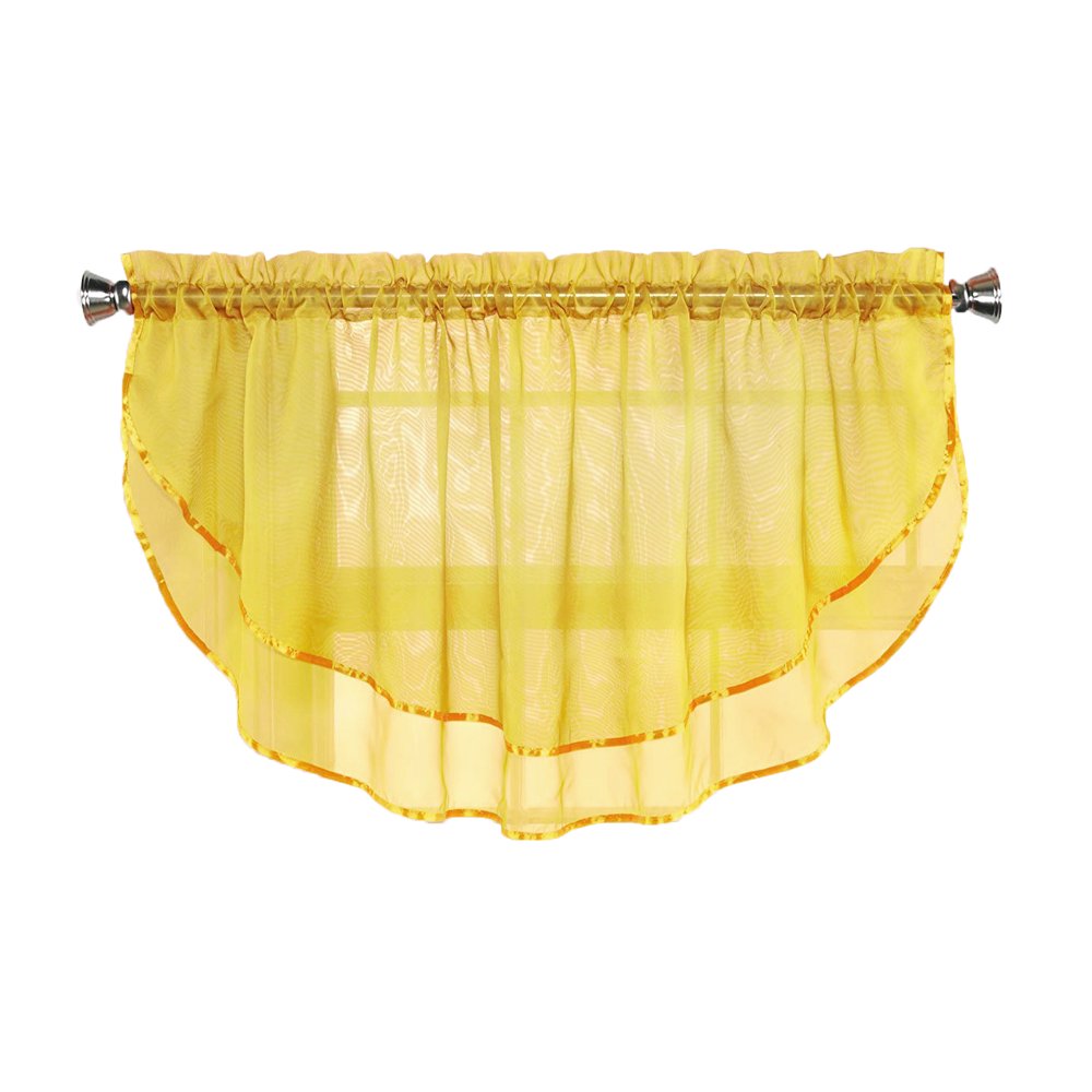 Sheer Voile Valance Curtain for Windows Size 54 in X 24 in Scalloped