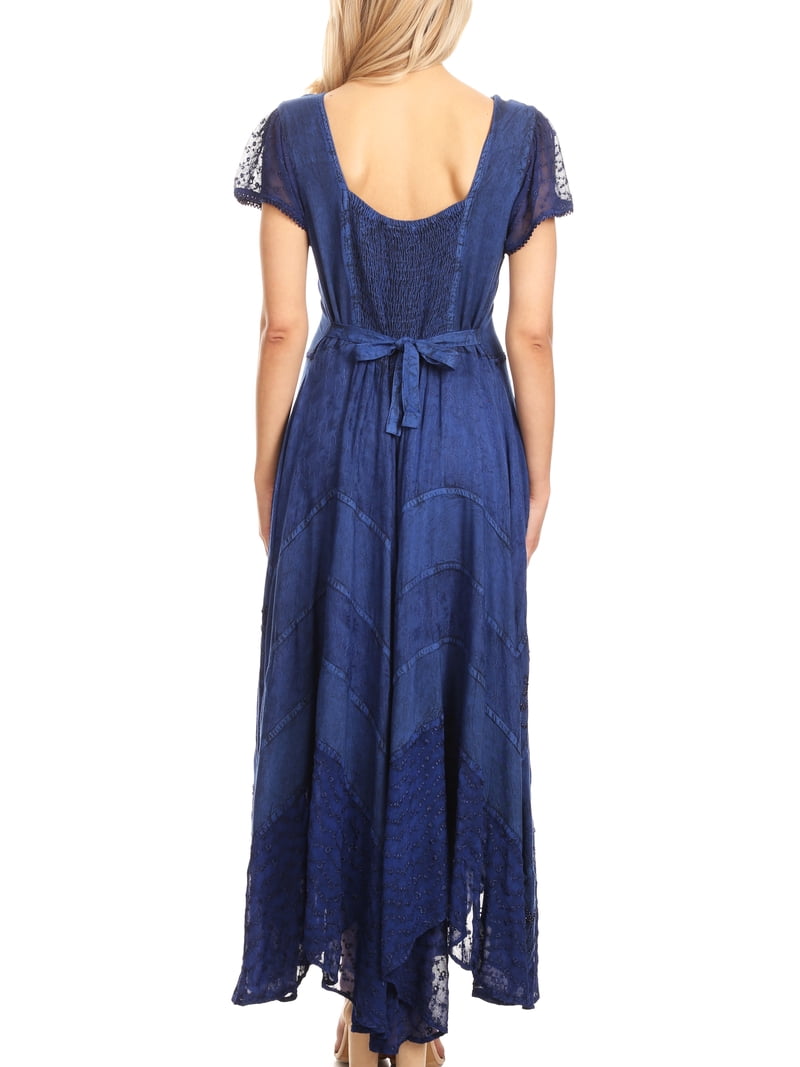 navy blue fairy dress Fairy Long Sleeve Lace Prom Dress Navy Blue Wedding Party Gown – jkprom main image 0