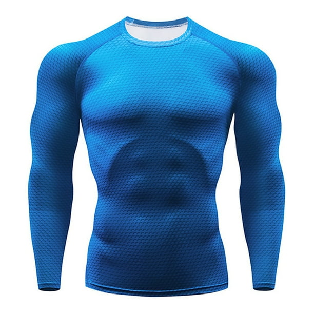 Qarigey Deporte manga larga cuello transpirable Color sólido ropa deportiva ligera resistencia al desgaste Durable trotar montañismo Camisetas Azul Qarigey AP013563-04
