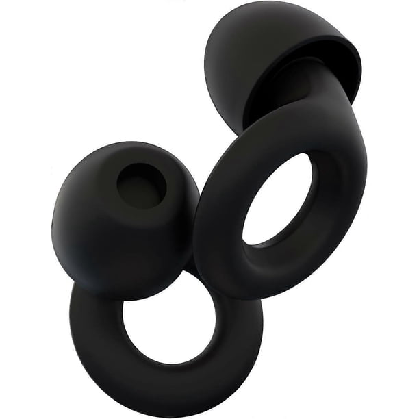 Ring Mute Earplugs for Noise Canceling - Ultra Soft Reusable Hearing Protectors for Sleep and Noise Sensitivity, Black with 2 Pairs of Standard Versio
