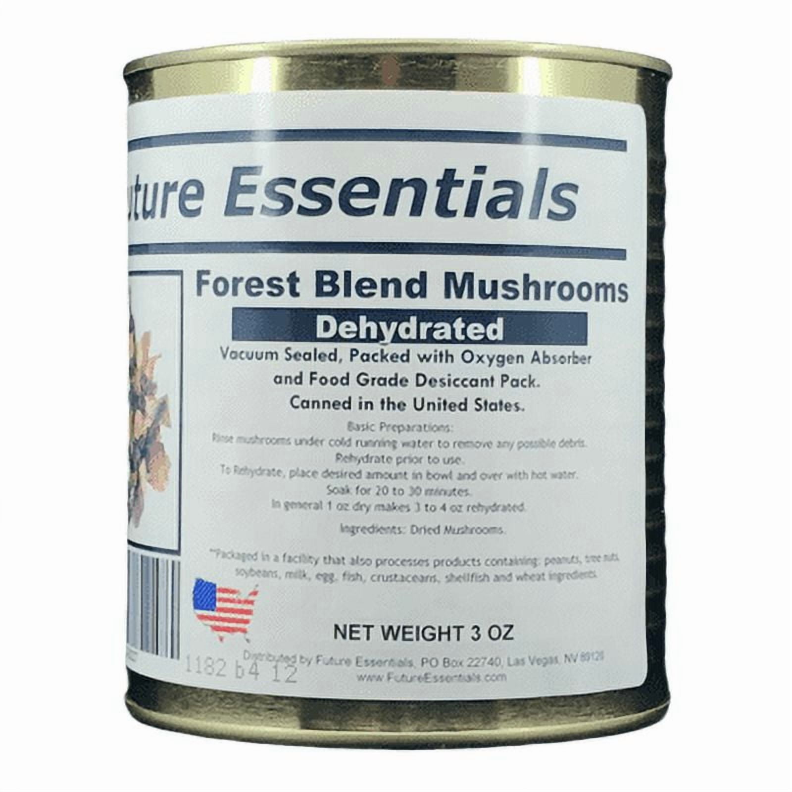 (12 Cans Pack) Future Essentials Freeze Dried Long Shelf Life Emergency Food Forest Blend Mushrooms #2.5/3oz/Can