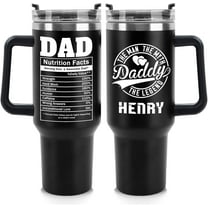 Custom Fathers Day Birthday Gifts For Dad Husband Men, Pesonalized Tumblers With Names, 40 Oz Travel Coffee Tumbler Cup With Handle Straw, Customized Dad Christmas Gifts From Daughter Son Wife