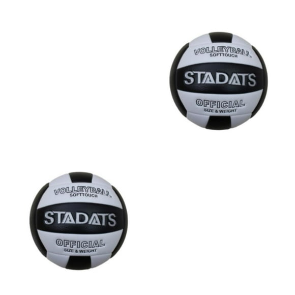 Soidarity Balones de voleibol de tamaño 5, pelota de entrenamiento de escuela primaria intermedia, pelota blanda para interior, equipo de Negro 2piezas