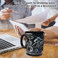 thumbnail image 5 of Engine Block Design Mug V8 Cylinder Shaped Coffee Cup with Detailed Mechanical Texture for Home or Office Use, 5 of 7
