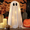 thumbnail image 3 of Halloween Decoration, 2 Pack Lighted Standing Ghosts with Draped Covers, Spooky Floor Decor for Porch Entryway and Party, 20.5 in, 3 of 5