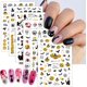 thumbnail image 1 of 12 hojas de pegatinas de uñas negras de Halloween, autoadhesivas 3D, diseño de calabaza, murciélago, fantasma, pegatinas de uñas con tela de araña, diseño de uñas de bruja para mujeres y niños, a, 1 of 5