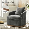 thumbnail image 2 of Tina's Home Modern Chenille Swivel Accent Chair Set of 2, 360° Barrel Chairs with Lumbar Pillow Gray, 2 of 6