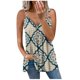 thumbnail image 1 of Moda mujer verano estampado cremallera sin mangas con cuello en V camisa chaleco Camis blusa Tops Fridja  qr561, 1 of 6