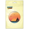 thumbnail image 1 of Sailboat Silhouette Ombre Sunset Ocean Romantic Beautiful Sea Refrigerator Button Magnet, 1 of 2