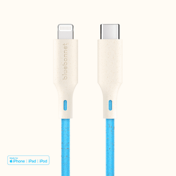 Bluebonnet 7 in USB C to Lighting Cable, Retail Packaging, New, 1 Count