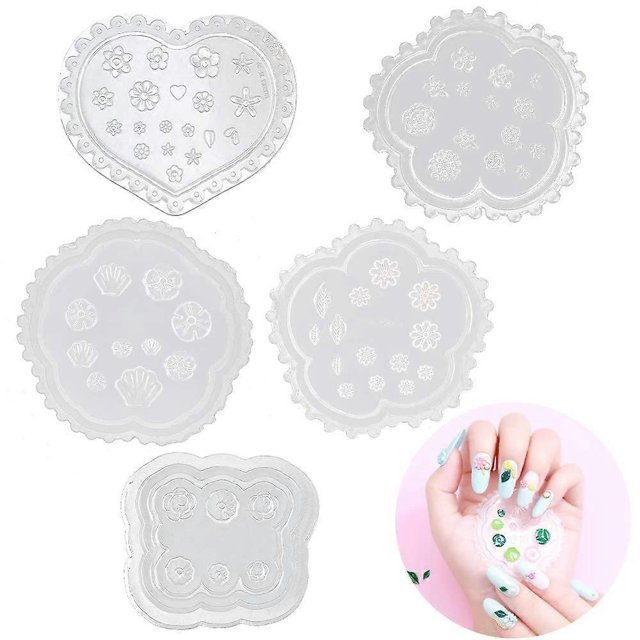 piezas de moldes de silicona 3D con forma de flores para esculpir uñas, para decorar uñas DIY, plantillas y herramienta Maincure.