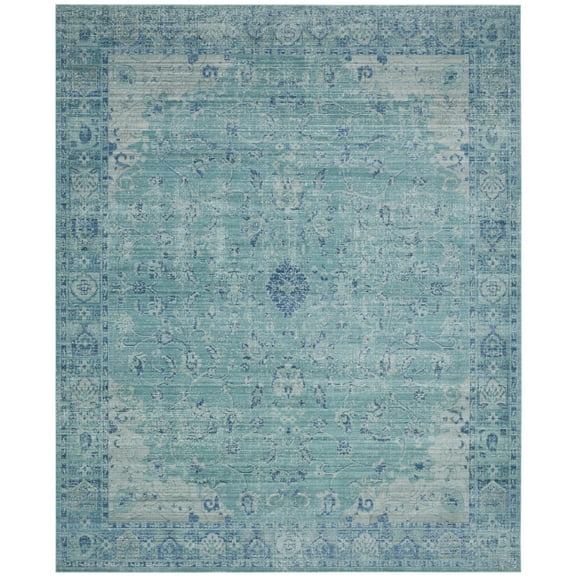 SAFAVIEH Valencia Briar Traditional Polyester Area Rug, Blue/Multi, 8' x 10'