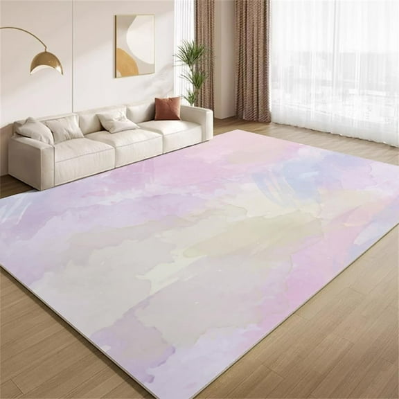 Abstract Purple Pink Rug 2x3ft Small Area Rugs Ombre Watercolor Rugs Ultra Soft Washable Carpet with Non Slip Backing for Living Room Bedroom Gameroom Study Office Home Decor Mat