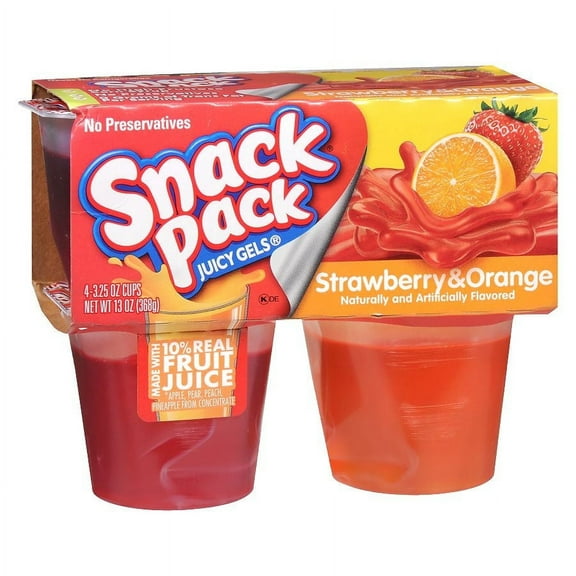 Snack Pack Juicy Gels Gelatin Cups Strawberry3.25 oz 4 ea