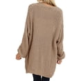thumbnail image 6 of Long Sleeve Women Solid Color Open Front Chunky Knit Sweater Cardigan, 6 of 6