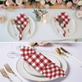 thumbnail image 2 of Farmhouse Buffalo Plaid Cloth Napkins, Red White Checkered Washable and Reusable Dinner Napkins Set of 6, Table Napkin for Kitchen Party Birthday Wedding Hotel Housewarming 20"x20", 2 of 8
