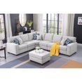 thumbnail image 2 of HomeStock Art Deco Dreams 7-Piece Upholstered Fabric Sectional With Ottoman In Light Gray, 2 of 4