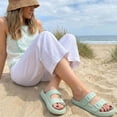 thumbnail image 4 of Cushionaire Fame Pillow Recovery Sandals for Women, Adjustable Double Buckle Waterproof EVA Cloud Slides for Women, 4 of 19