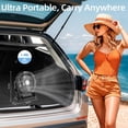 thumbnail image 2 of Camping Fan Rechargeable, 20000mAh Battery Powered Portable Fan with LED Light & Hook, 4-Speed 270° Adjustable, Camping Essentials for Tent, Travel, Car, Outdoor, Indoor, BBQ, Fishing, Jobsite, 2 of 7