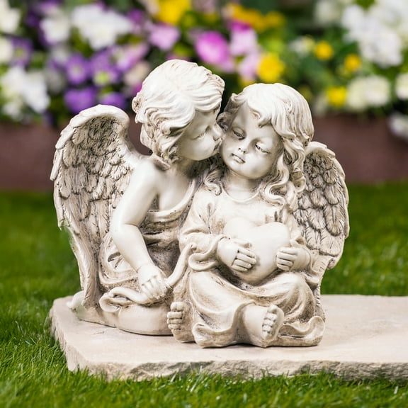 Northlight Double Cherubs with Heart Statue - 9"