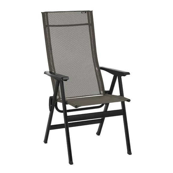 High-back chair - Black Steel Frame - Graphite Fabric