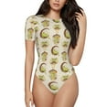 thumbnail image 1 of Fotbe Frogs Body de Mujer con Cuello Redondo y Mangas Cortas, Sin Mangas Ajustado, Suave, Cómodo y Básico-Small, 1 of 7