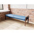 thumbnail image 4 of Pemberly Row Waiting Reception 3 Seat Bench Wood Frame in Blue, 4 of 5