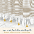 thumbnail image 6 of ComfiTime 13-Piece Tassel Shower Curtain Set with Hooks, Heavy-Duty Slub Fabric, Boho Farmhouse Striped Bathroom Curtain, Water-Repellent, Machine Washable, 72 x 72 in, Taupe and White, 6 of 13