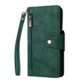 thumbnail image 2 of Nalacover For Samsung Galaxy S21+ Zipper Wallet Case,360 Protection Stylish PU Leather Shockproof Magnetic Flip Holder 6 Card Slots and 2 Cash Pockets Cover with Detachable Wrist Strap,Green, 2 of 15