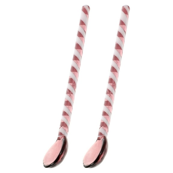 Masteelf 2 Pcs Stained Glass Coffee Spoon 12.50X1.80X1.00CM Pink