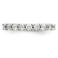 thumbnail image 4 of Solid 14K White Gold Nine Stone Diamond Wedding Ring Band with CZ Cubic Zirconia Size 8, 4 of 8