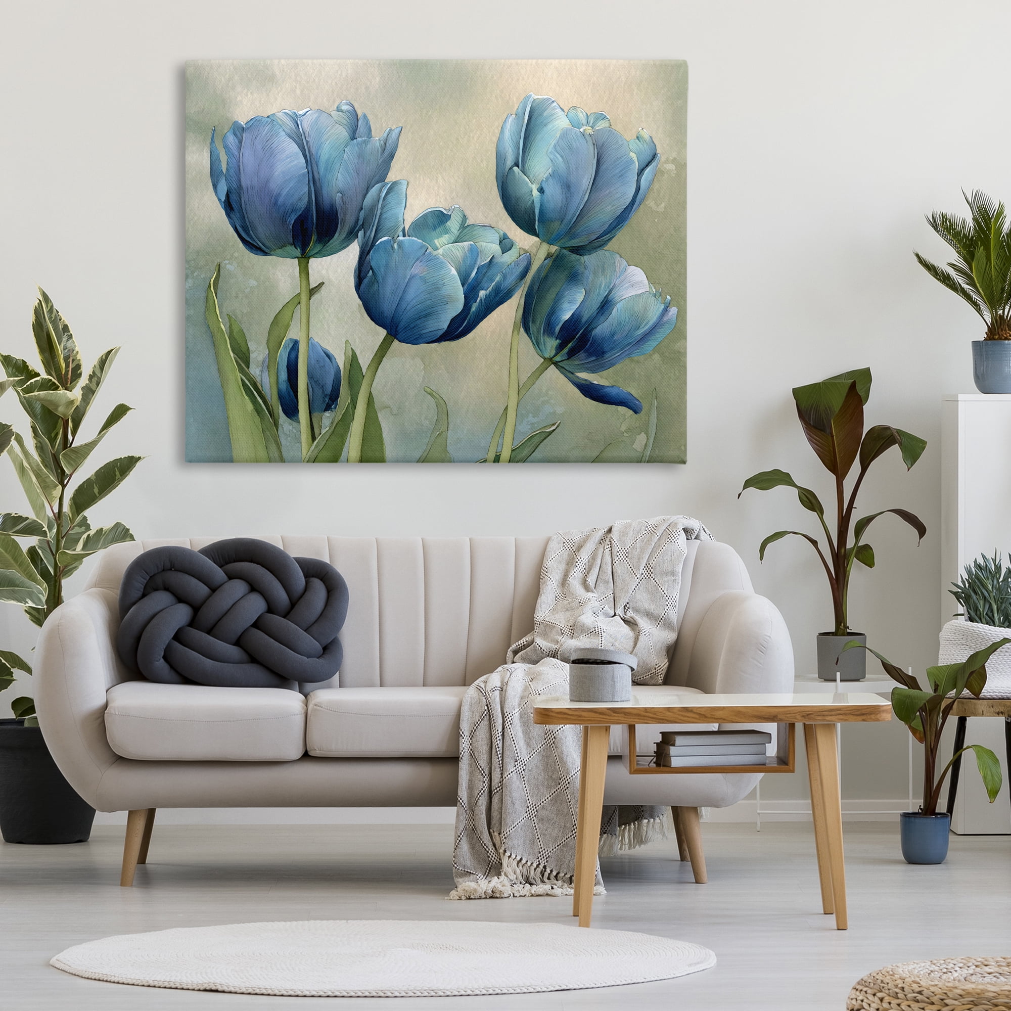 Stupell Industries Drawn Blue Tulip Flowers Canvas Wall Art, design by Franklyn Gregory