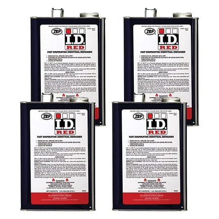 

Zep I.D. Red Liquid Fast Evaporating Industrial Degreaser - 1 Gallon (Case of 4) - 57024 - Effective solvent degreaser designed for use when rapid evaporation and no residue are necessary