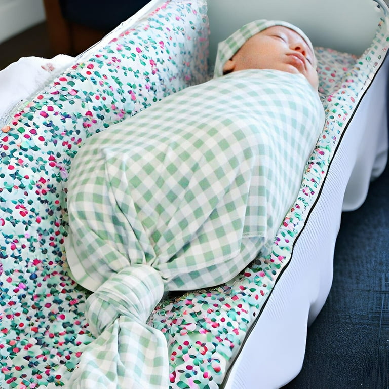 APEXFWDT Knotted Tie Bottom Swaddle and Hat Set Newborn Sleep Sack Baby Girl Newborn Receiving Blanket with Matching Beanie Baby Swaddle Nursery