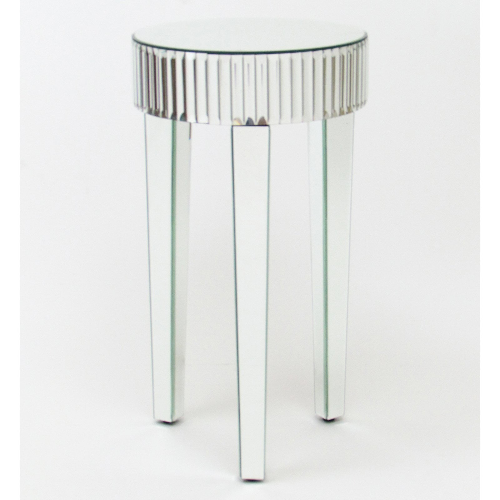 Wayborn Beveled Tall Round Mirror End Table