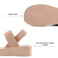 thumbnail image 6 of Pennysue Women's Platform Wedges Sandals Light Pink Elastic Ankle Strap Sandals 6M, 6 of 6