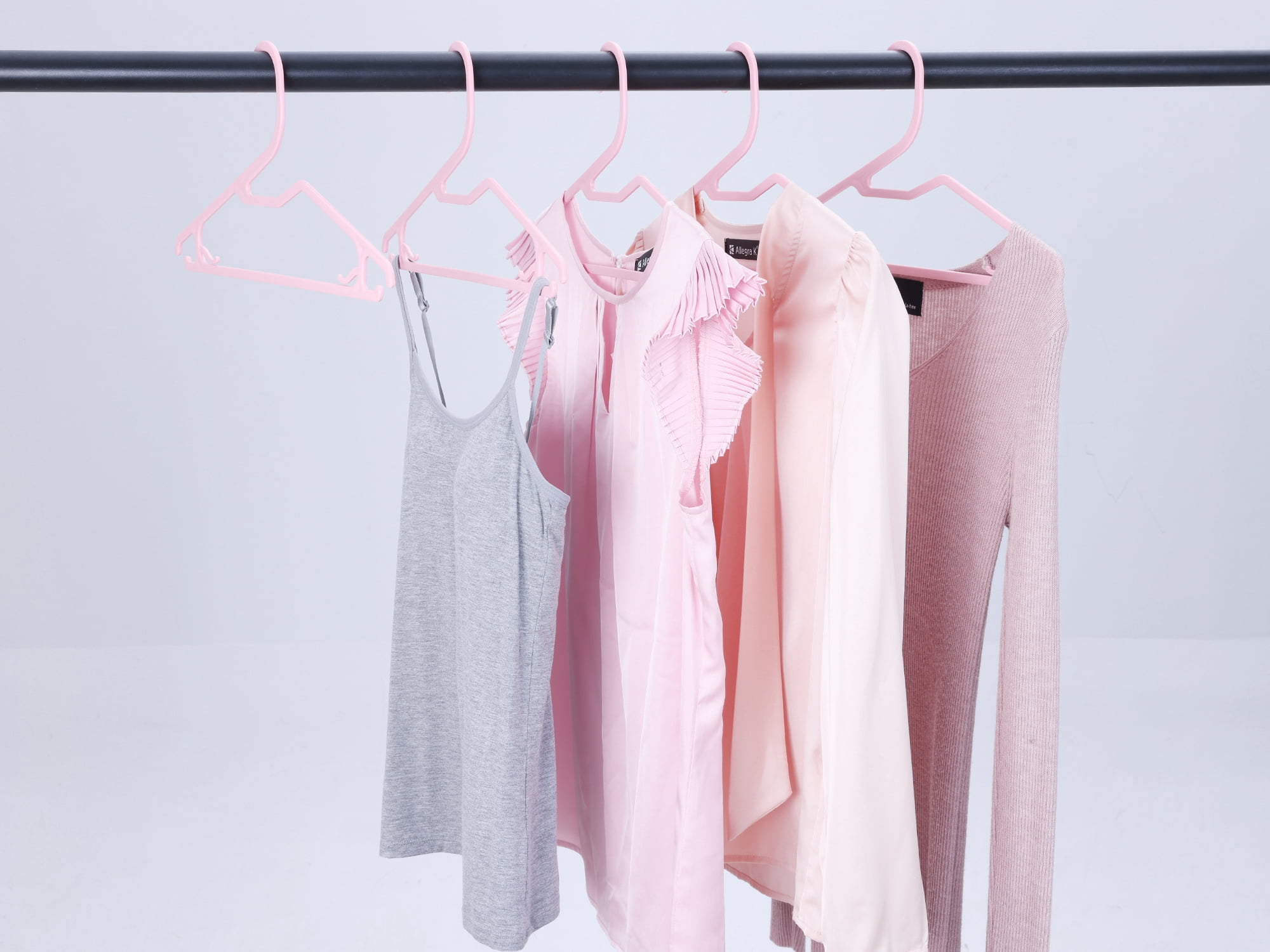 Unique Bargains Plastic Pants Hangers with Non-Slip Hook 20 Packs Pink