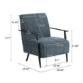 thumbnail image 3 of GDF Studio Modern Upholstery Lounge Chairs, Accent Armchairs with Metal Frames, Blue Grey, Set of 2, 3 of 9